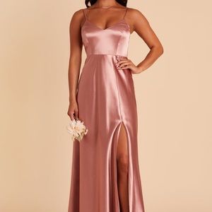 Birdy Grey Jay Shiny Satin Desert Rose bridesmaid dress